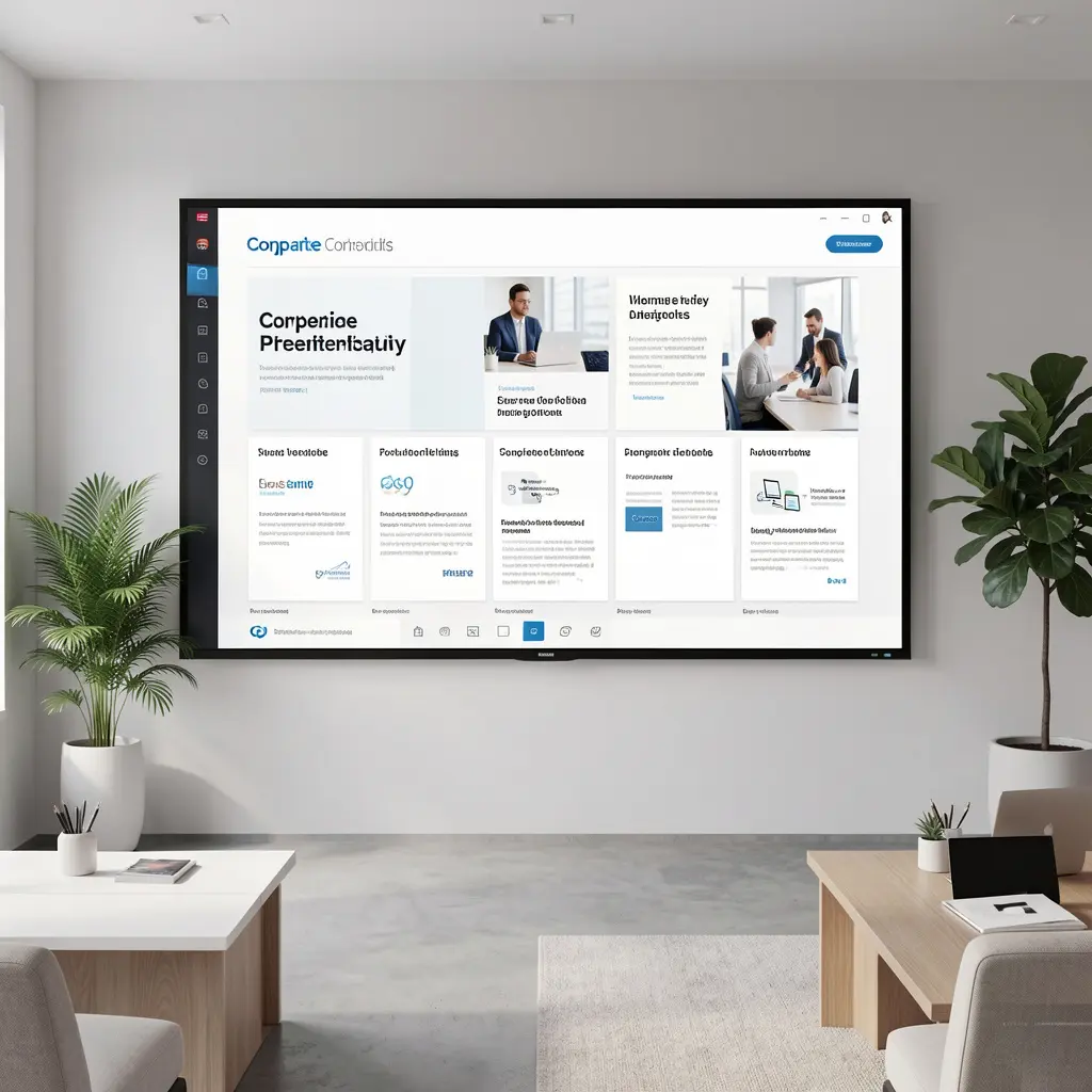 Corporate presentation slideshow setup